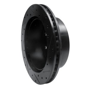 Ford E-250 Econoline Brake Rotor (1) - Rear Left - R1 Concepts - Drilled & Slotted - Black - `99-`07